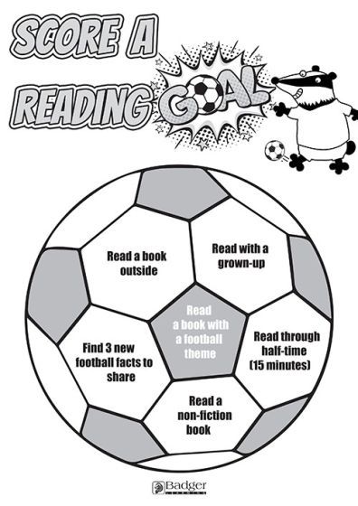 Score a Reading Goal - Football Reading Bingo (B&W)